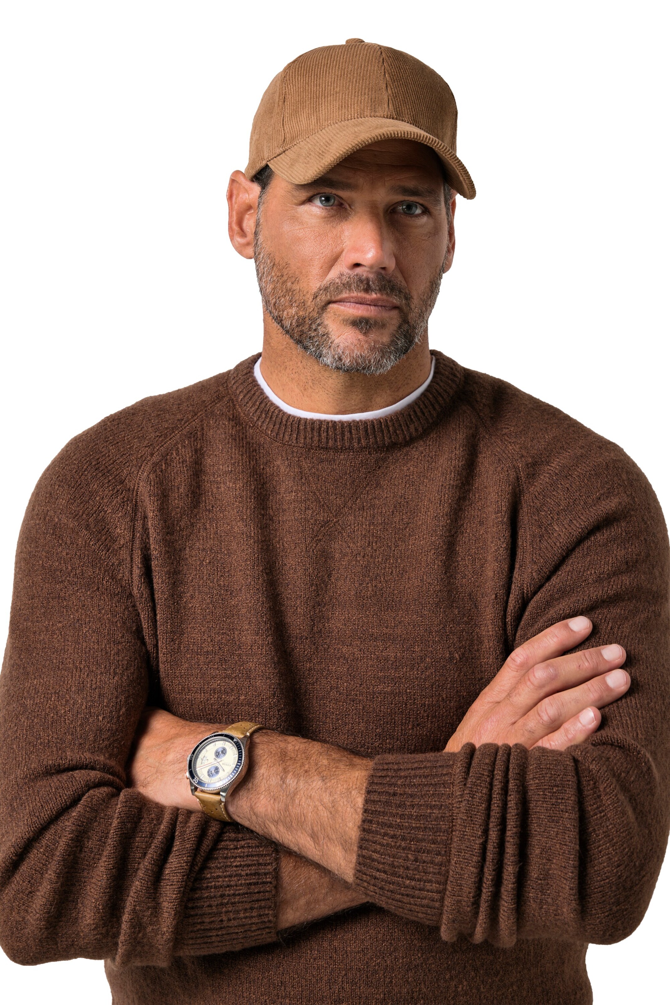 JP1880 Cap in Brown: front