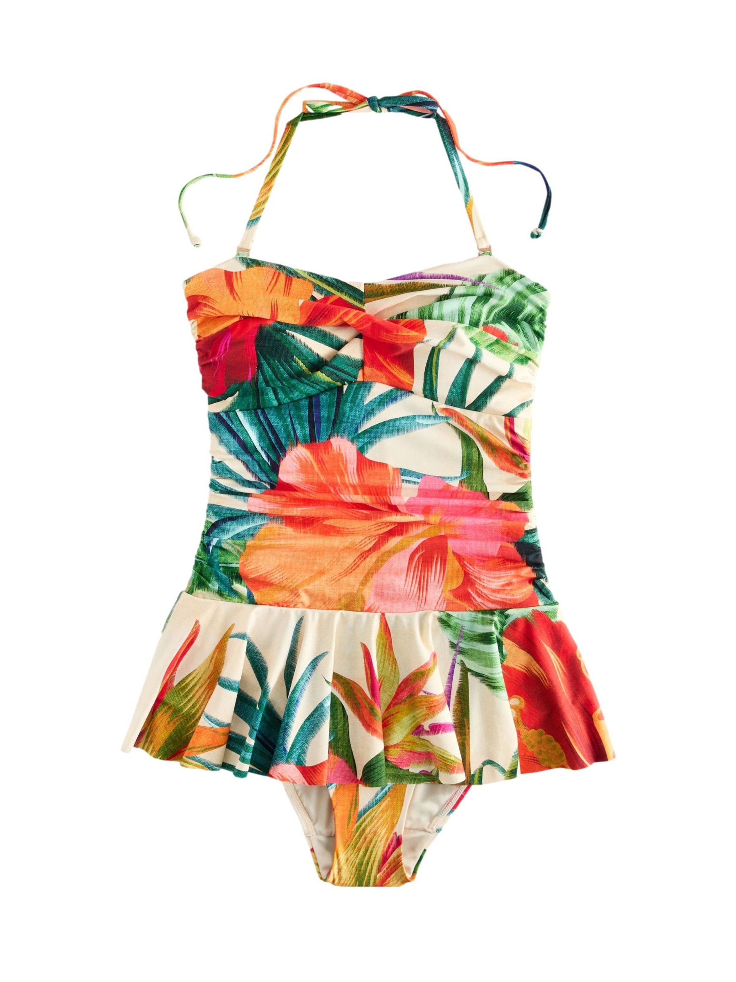 Next Maillot de bain en émeraude / orange / rouge / blanc, Vue avec produit