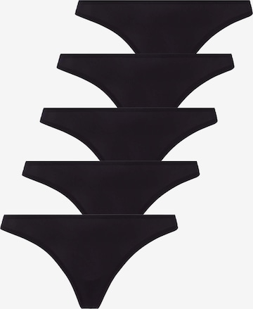 BeeDees String 'Hüftstring Stepy Soft String (5-er Pack) tief geschnitten' in Schwarz: Vorderseite