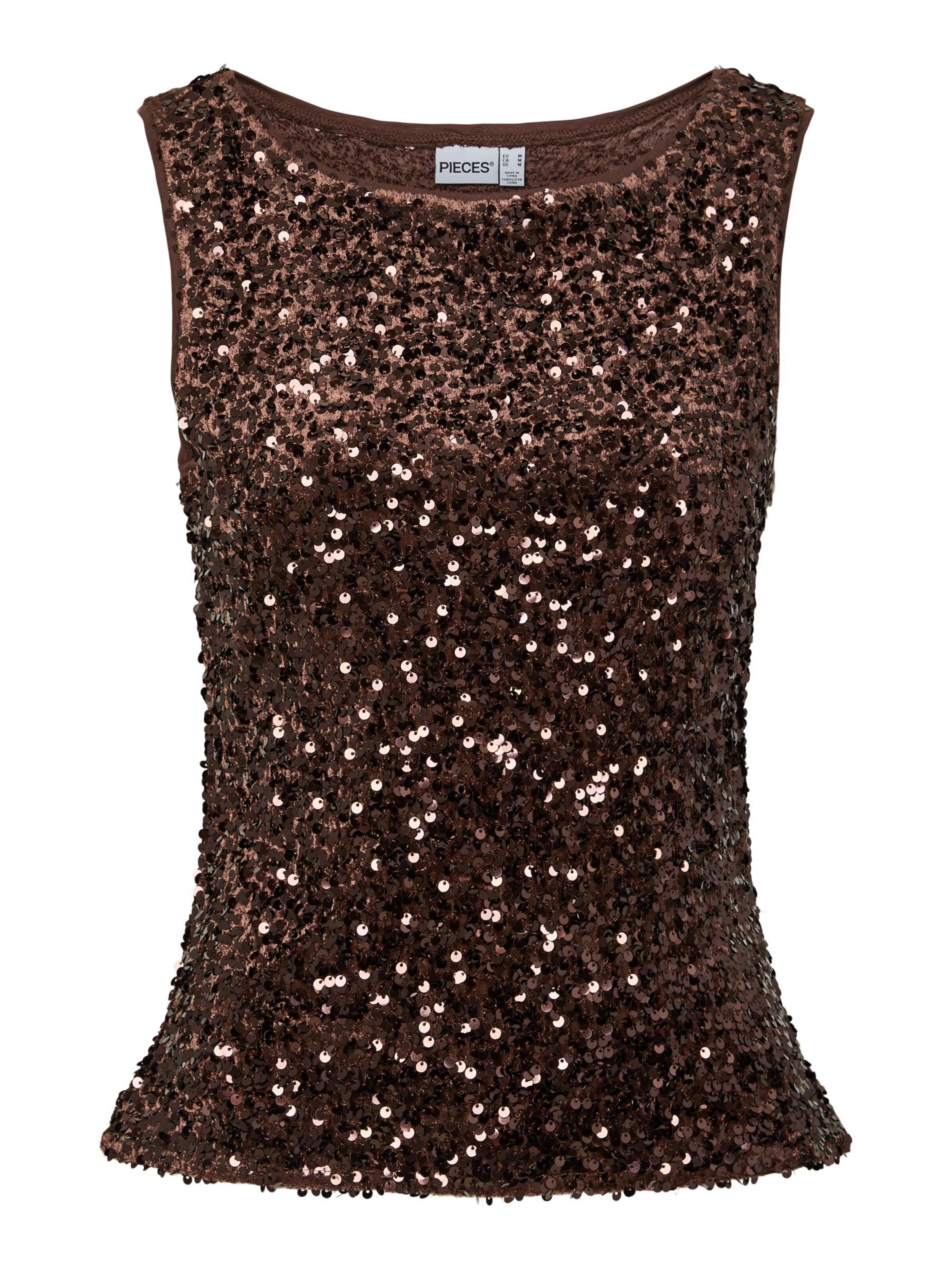 PIECES Top 'KAMMY' in Brown: front