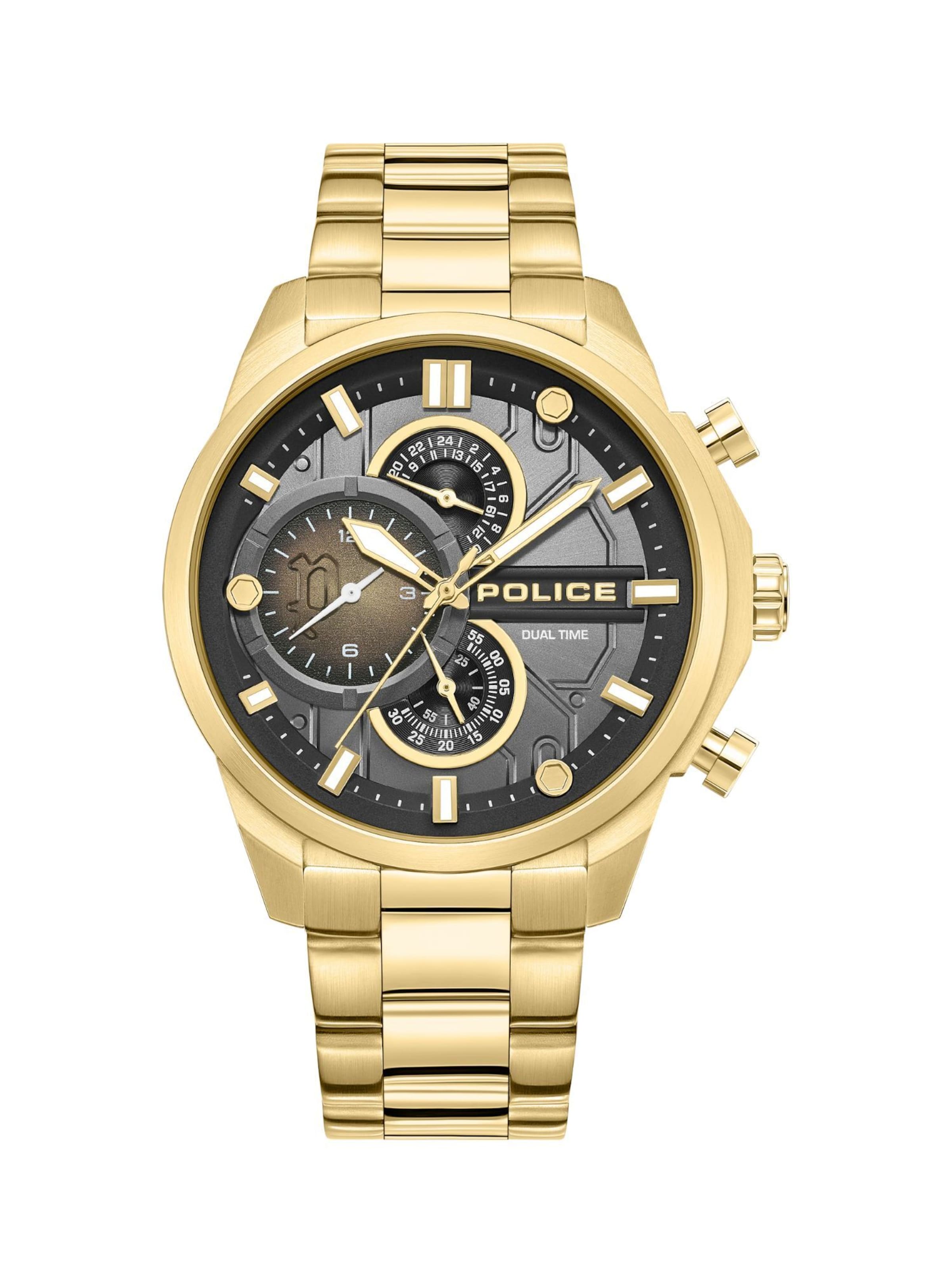 POLICE Quarzuhr ' Reactor ' in Gold: Vorderseite