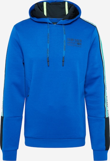 CAMP DAVID Sweatshirt in türkis / royalblau / neongrün / schwarz, Produktansicht