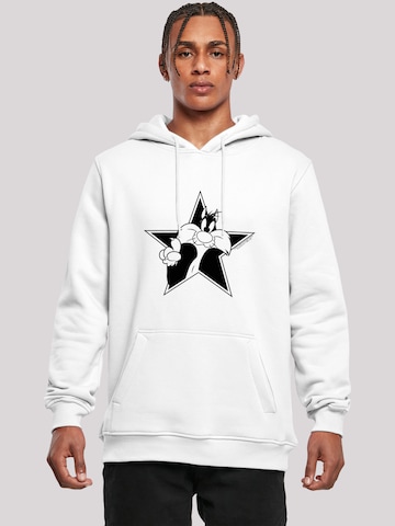 F4NT4STIC Sweatshirt 'Looney Tunes Hoodie' in Wit: voorkant