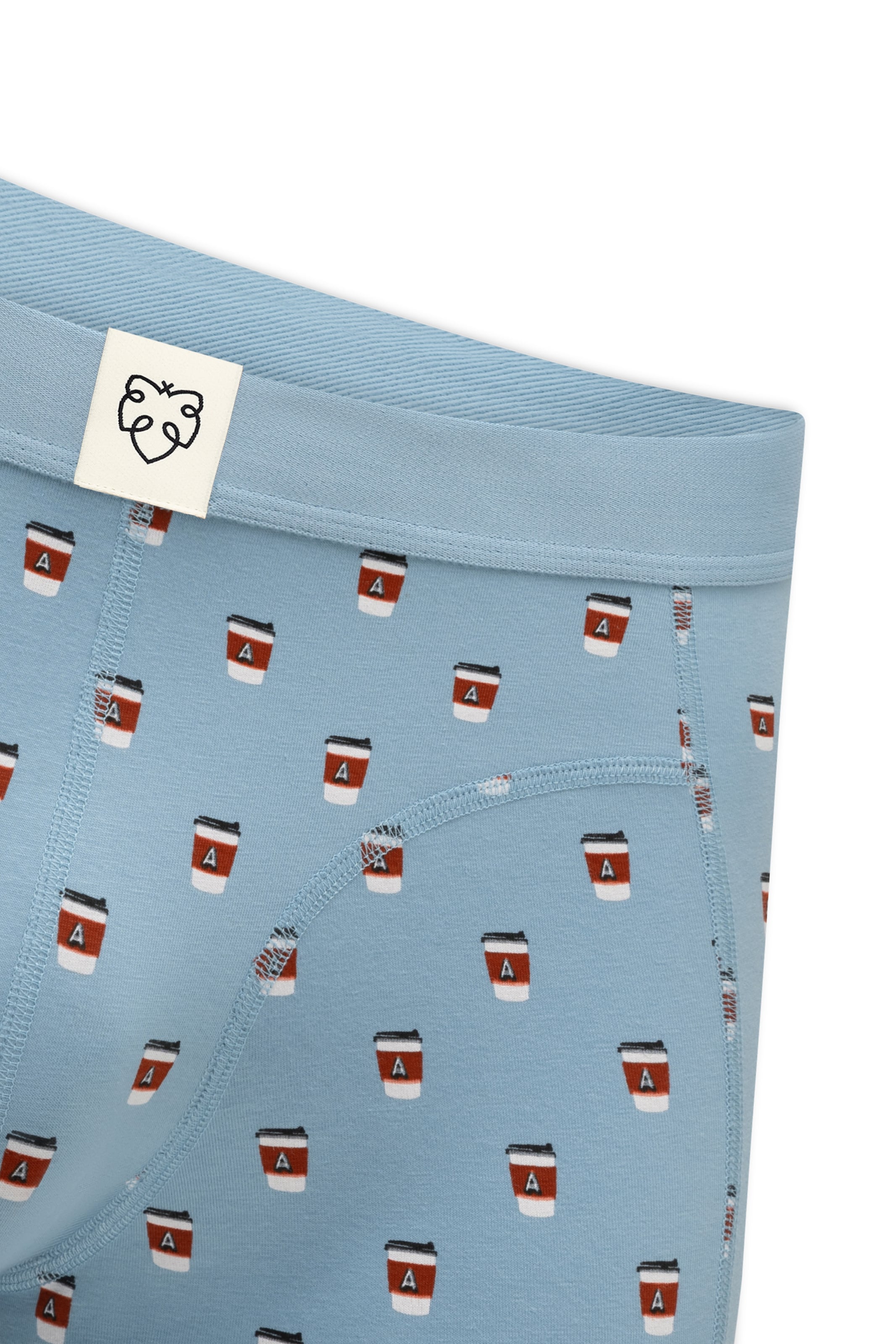 A-dam Boxershorts 'Take Away Coffee' in Blauw