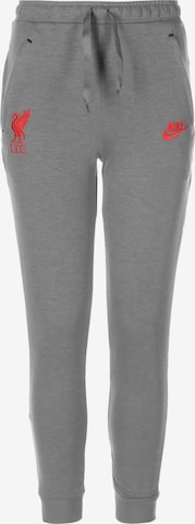 NIKE Tapered Workout Pants 'FC Liverpool Travel' in Grey: front