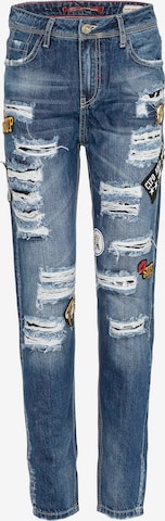 CIPO & BAXX Loosefit Jeans 'Ripped' in Blauw: voorkant