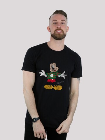 F4NT4STIC Shirt 'Disney Micky Mouse Christmas' in Black: front