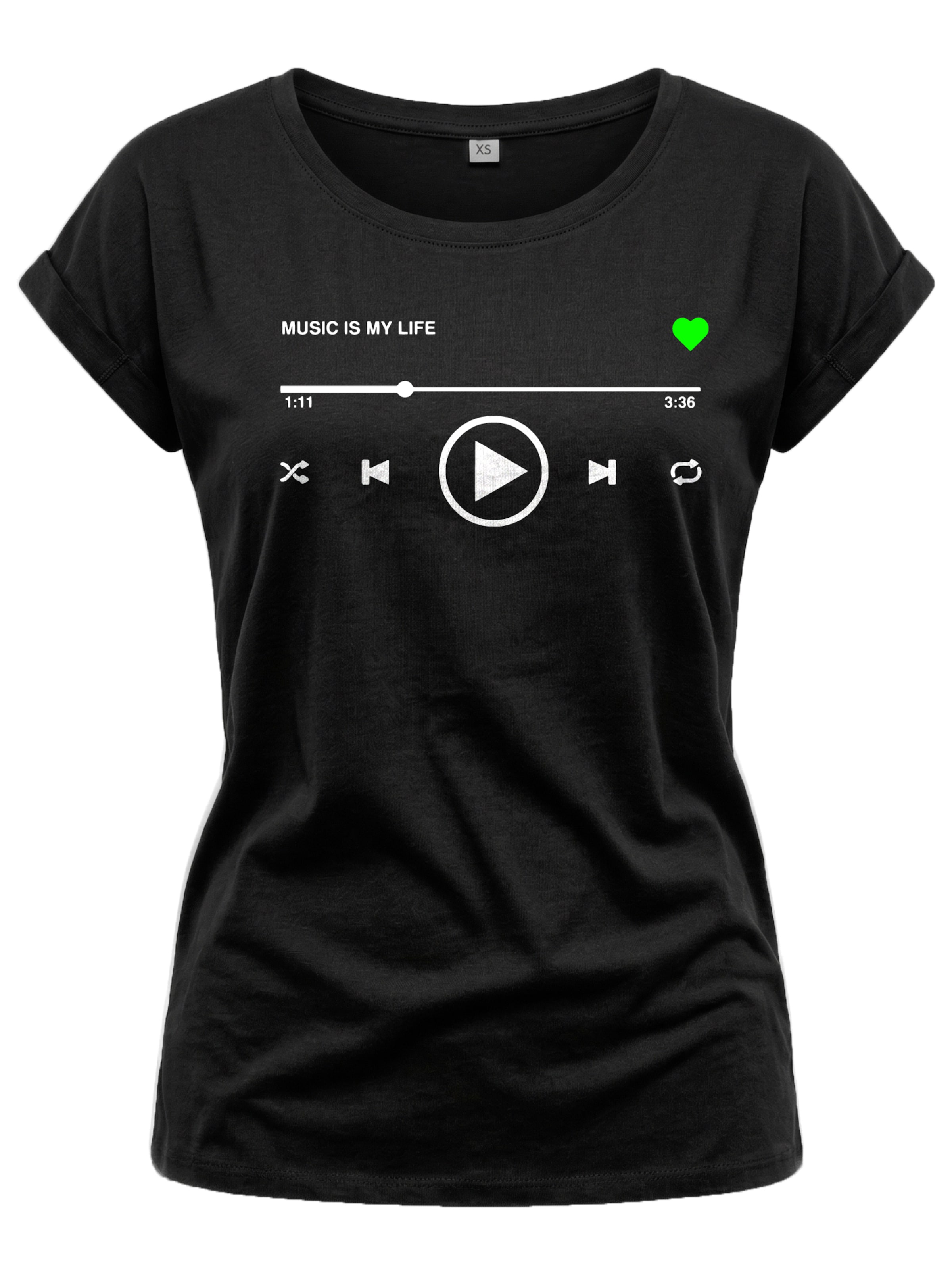 MAKAYA Shirt 'Music Playlist' in Black: front