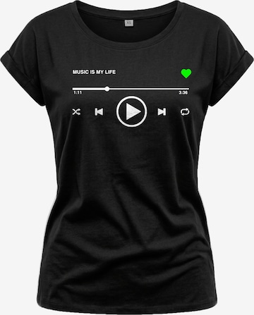 MAKAYA Shirt 'Music Playlist' in Black: front