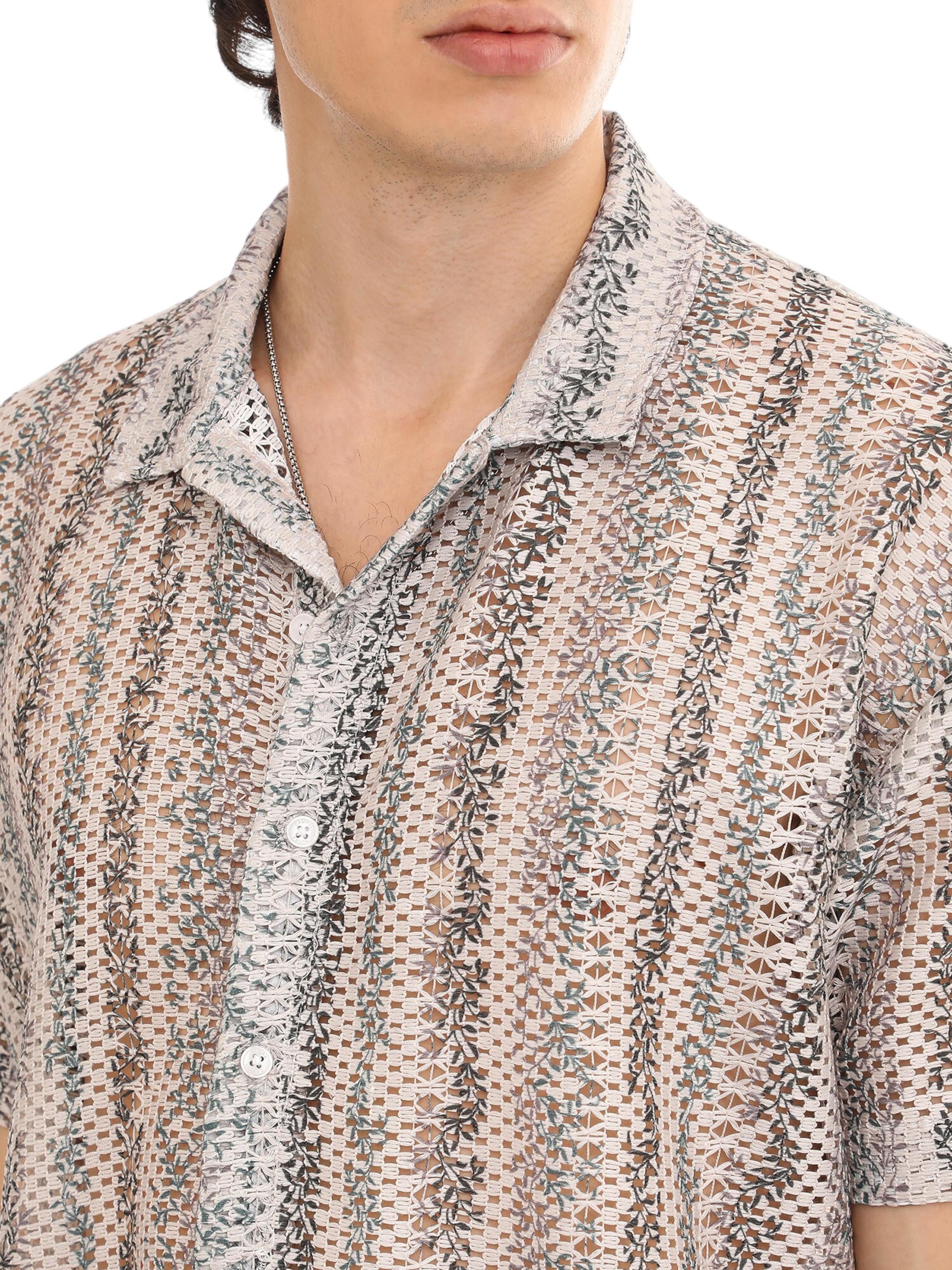 Campus Sutra Comfort Fit Риза 'Topsey' в бежово