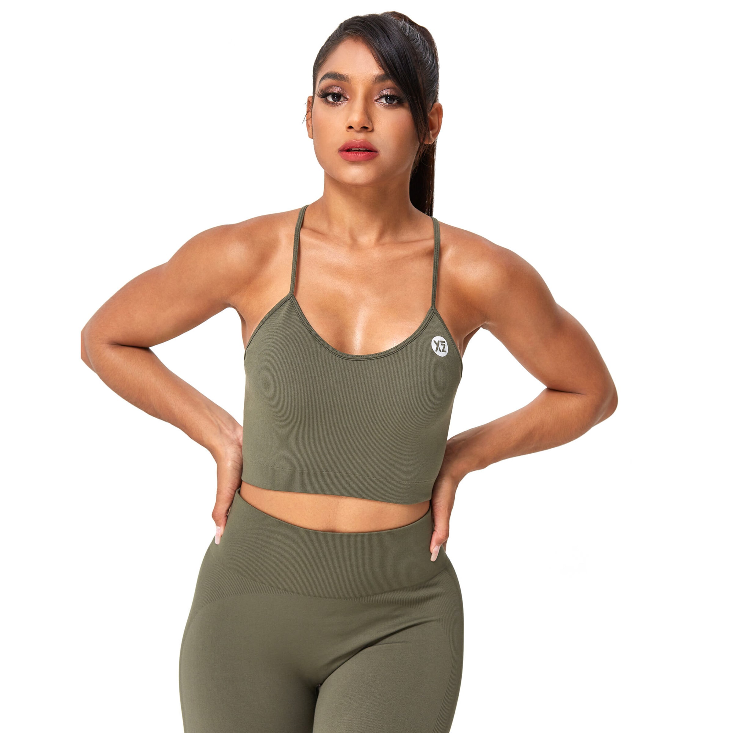 Bustino Reggiseno sportivo 'Charm' di YEAZ in verde: frontale