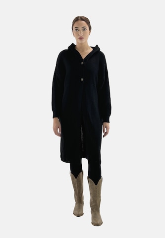 Elara Gebreide mantel in Zwart: voorkant