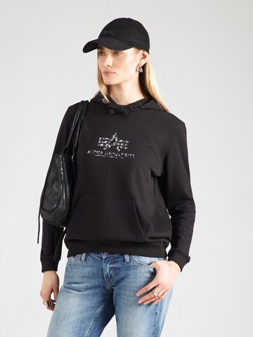 ALPHA INDUSTRIES Tréning póló - fekete: elől