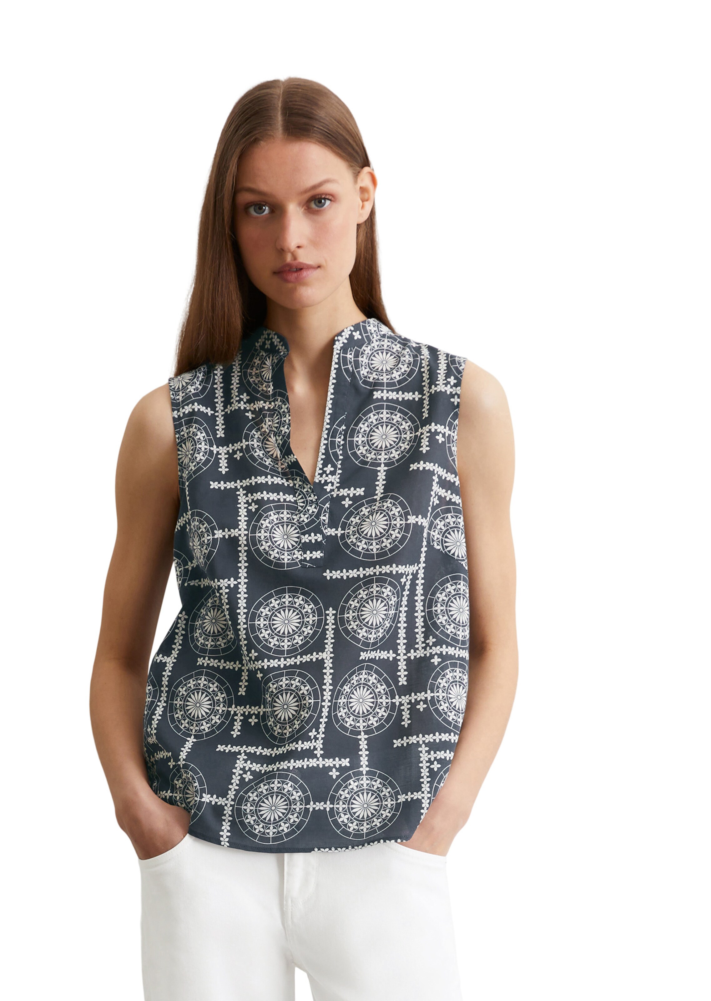 Marc O'Polo Bluse in Blau: Vorderseite