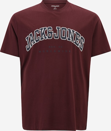 Jack & Jones Plus - Camiseta 'JJECALEB' en rojo: frente