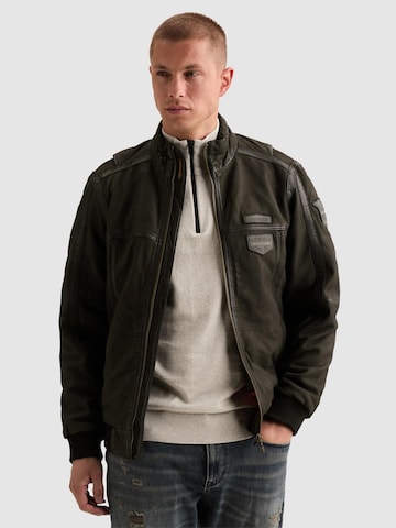 PME Legend Overgangsjakke 'Air Bridge leather jacket' i sort: forside