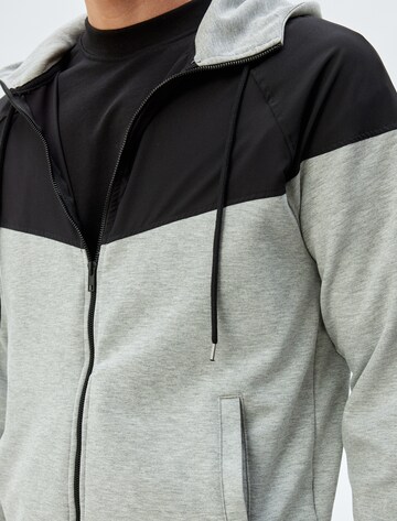 Koton Zip-Up Hoodie in Grey