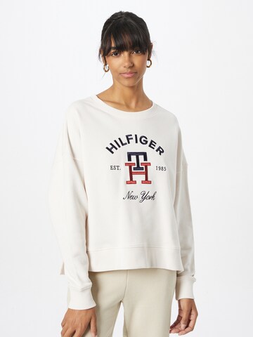 TOMMY HILFIGER Mikina – bílá: přední strana