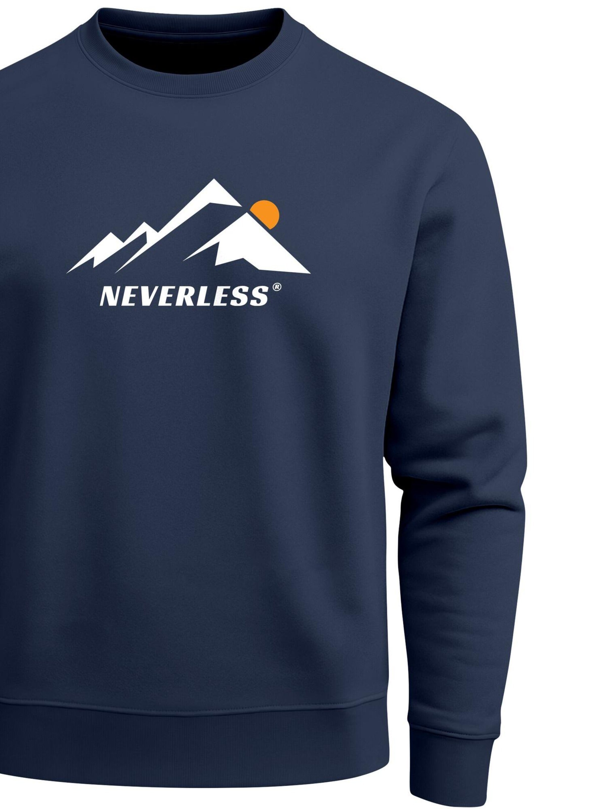 Neverless Sweatshirt 'Minimalistic Mountain'‌‌‌‌‌‌‌‌ in Blau
