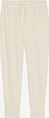 Marc O'Polo Tapered Broek in Wit: voorkant