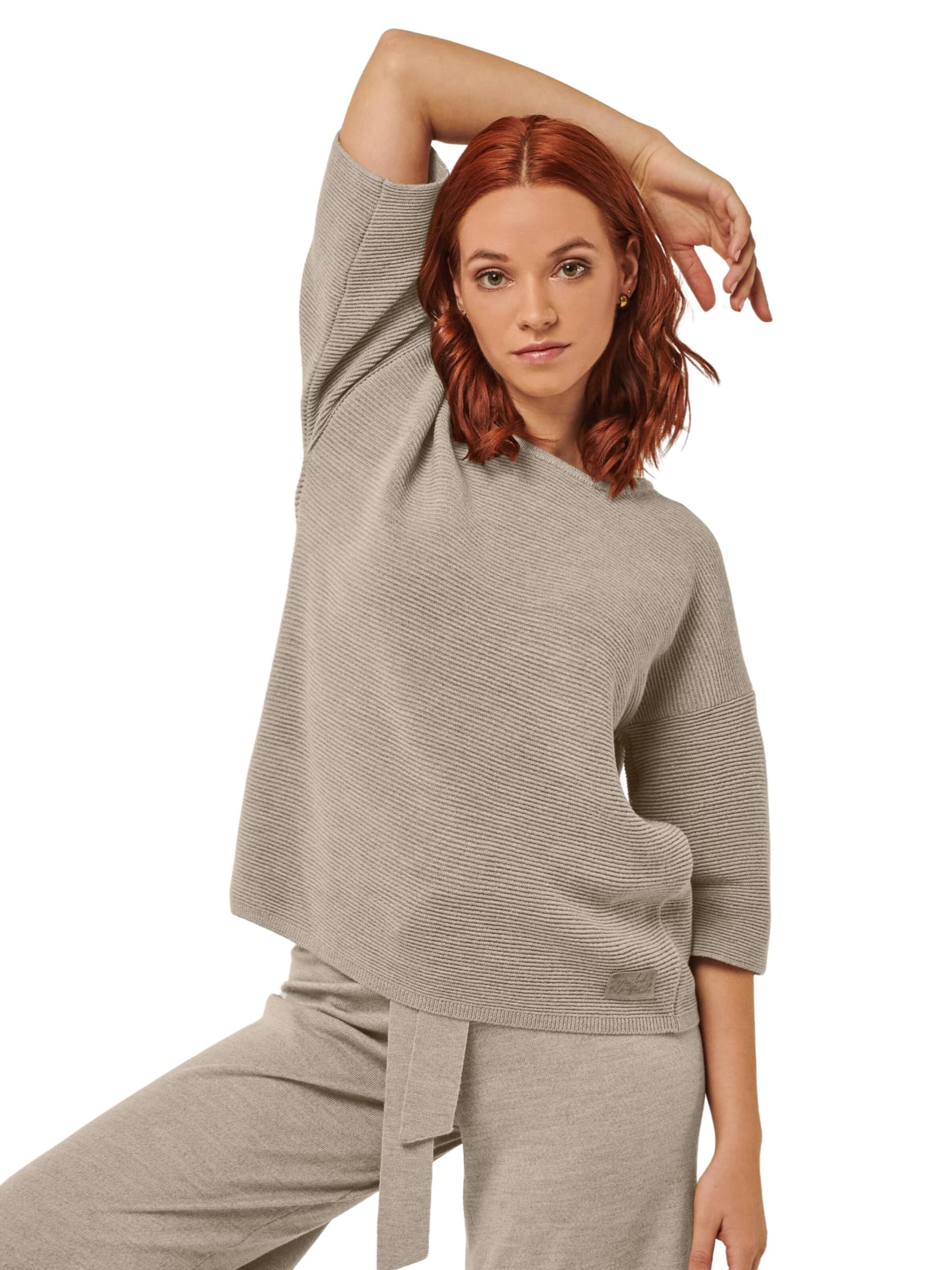 Pull-over 'PULLOVER FAY - Halbarm Pullover in Strukturstrick' YOU LOOK PERFECT en gris : devant