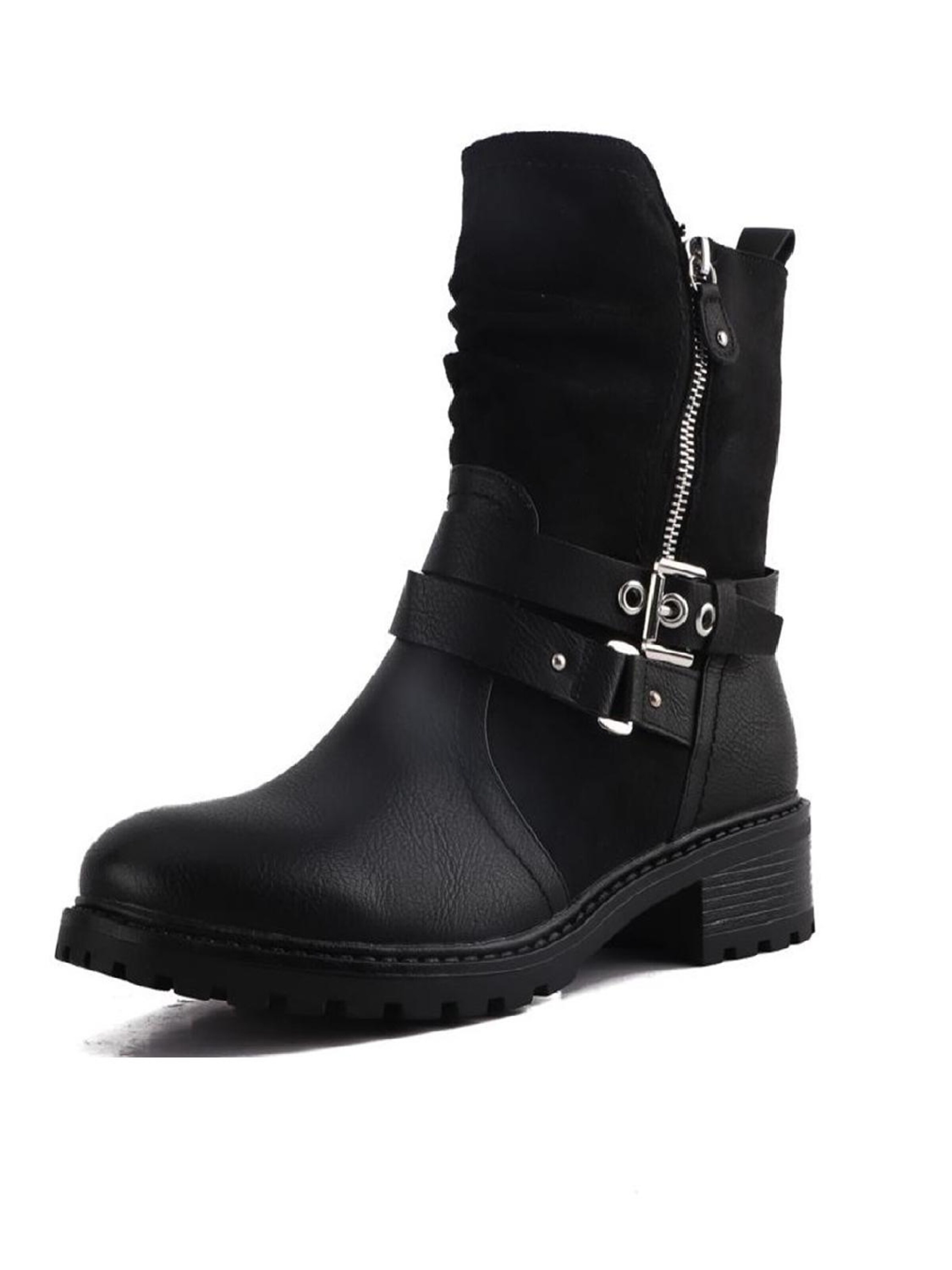 Pogolino Boots 'Damen Stiefeletten Biker Boots 2520' in Black: front