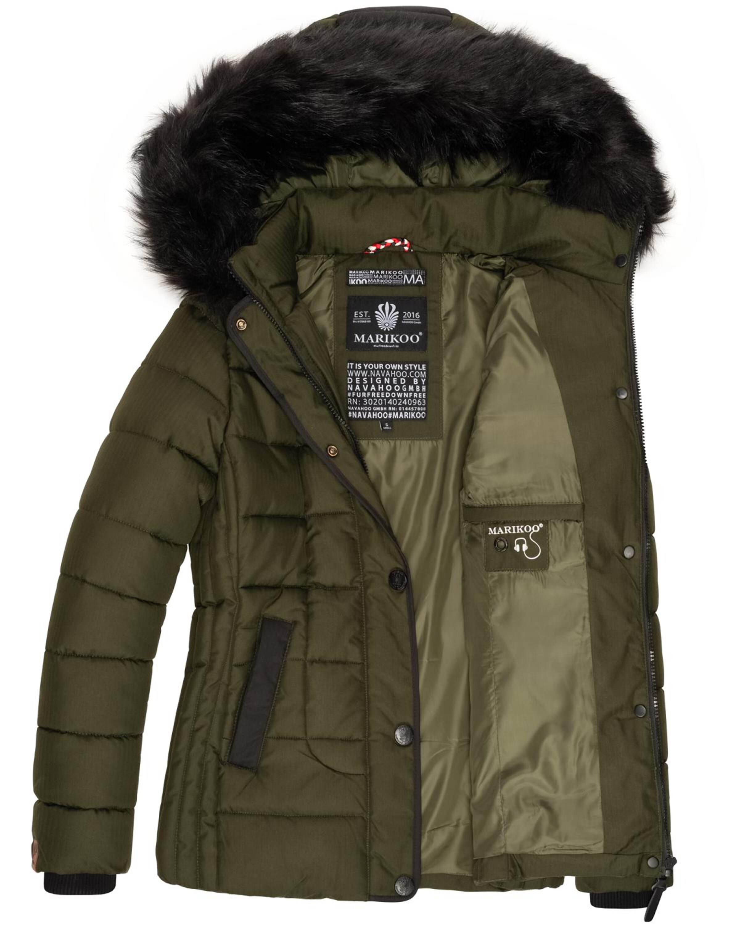 MARIKOO Зимняя куртка 'Unique' в Зеленый