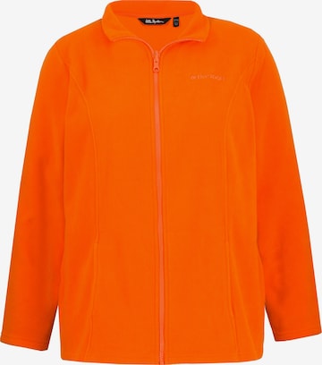 Ulla Popken Fleece jas in Oranje: voorkant