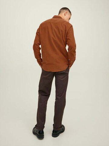 JACK & JONES Regular fit Button Up Shirt in Brown