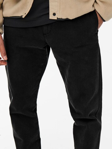 Only & SonsSlimfit Chino hlače 'Avi' - crna boja