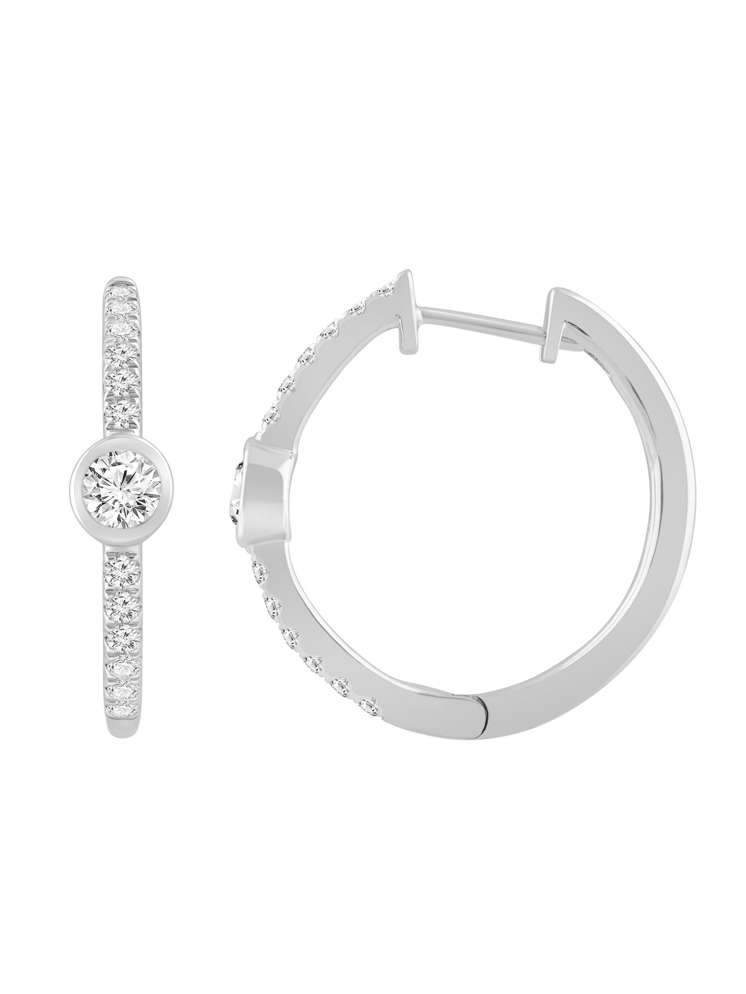 Boucles d'oreilles 'Ohrringe aus 375 Weißgold mit Lab Grown Diamant' ETHISHER DIAMANTEN en argent