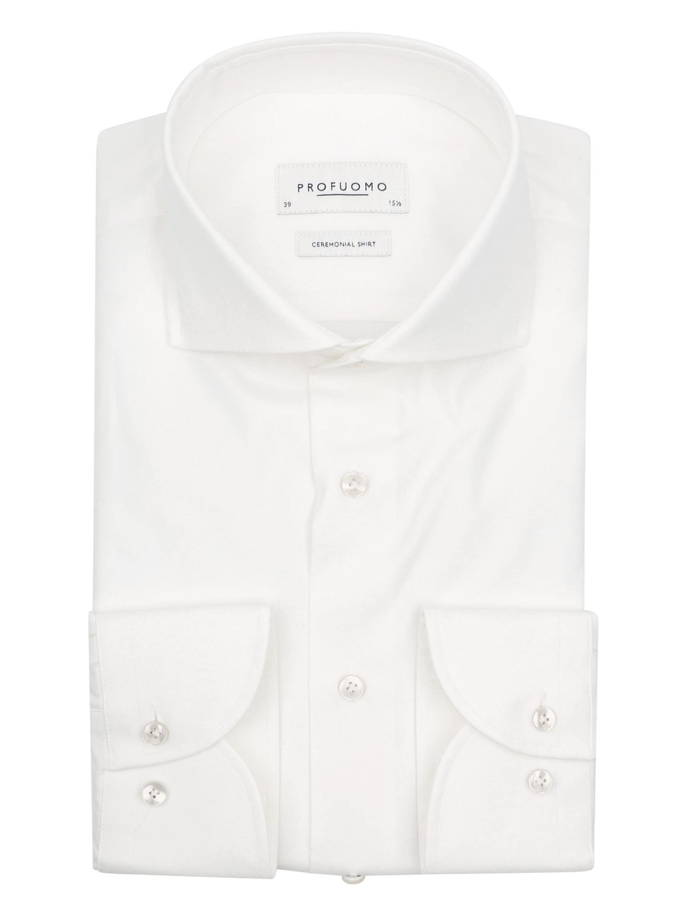 Profuomo Slim fit Button Up Shirt in White: front