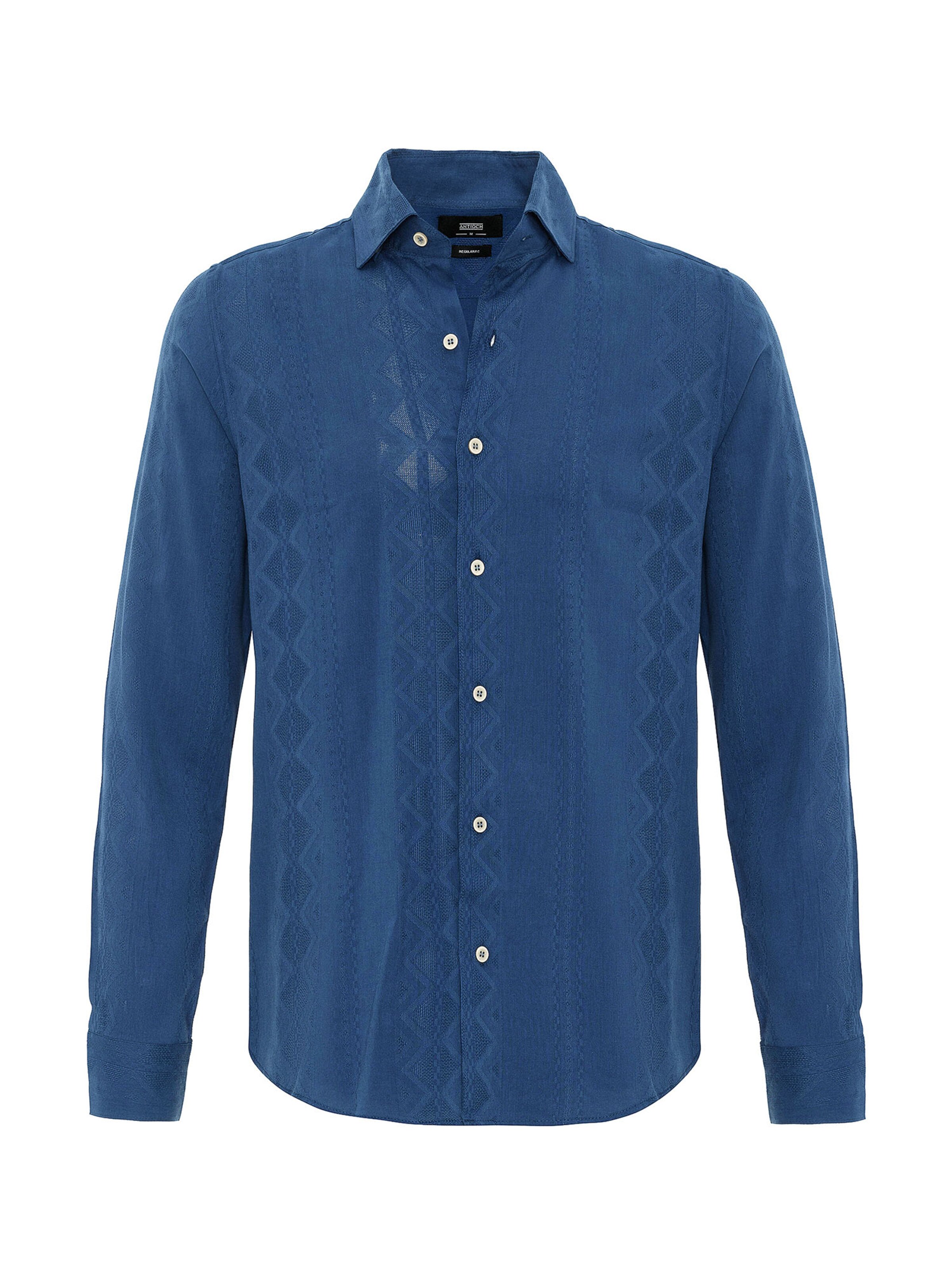 Antioch Rovný strih Košeľa - Modrá: predná strana