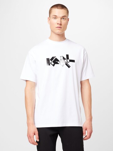 balts Karl Lagerfeld T-Krekls: no priekšpuses