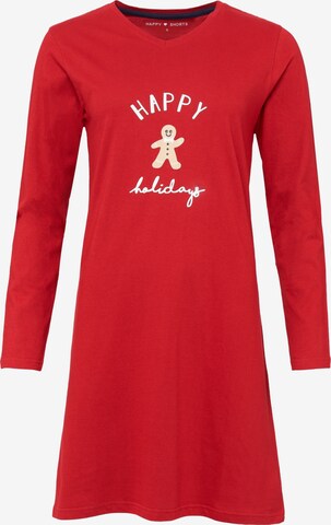 Happy Shorts Nightgown ' Xmas ' in Red: front