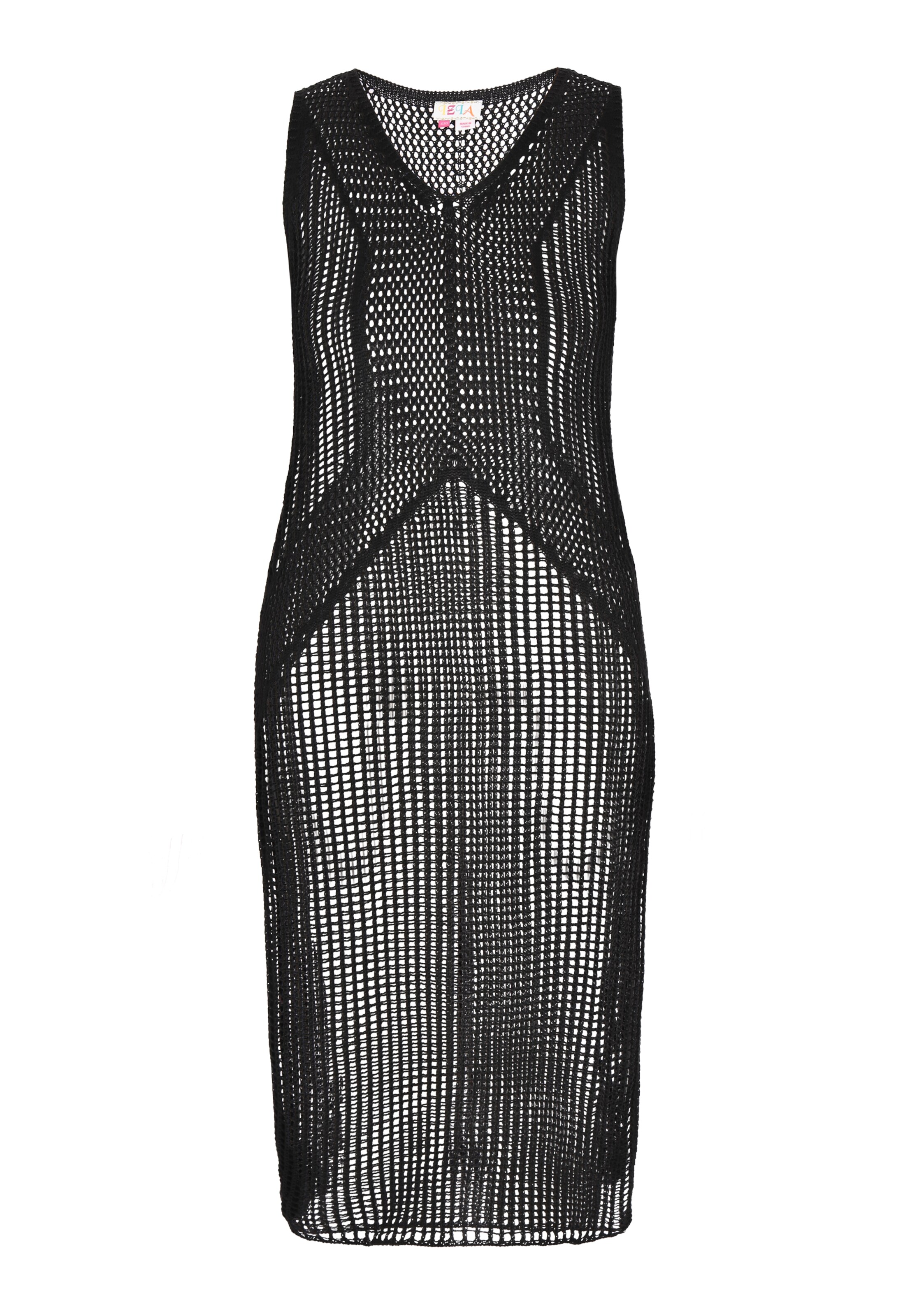 IZIA Kootud kleit 'Fashion Look', värv must: eest vaates