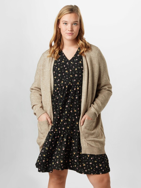 ONLY Carmakoma Knit Cardigan 'Esly' in Dark Beige