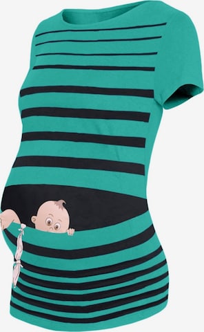M.M.C. Shirt 'Baby Flucht Umstandsshirt' in Blue: front