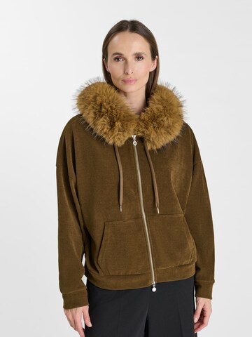Le Temps Des Cerises Sweatvest in Groen: voorkant