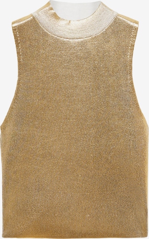 MANGO Knitted Top 'ALIEN' in Gold: front