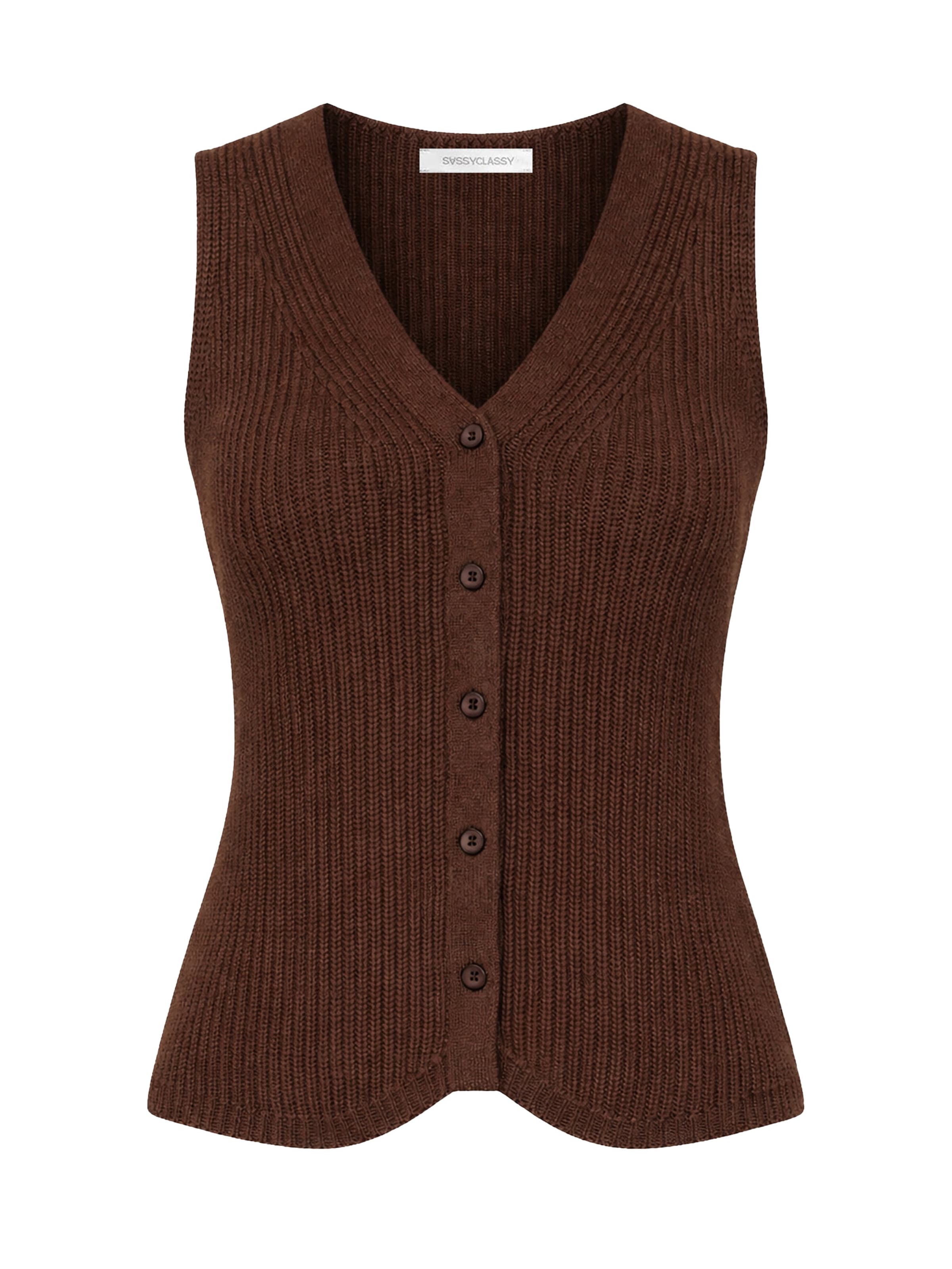 SASSYCLASSY Sticktop‌‌‌ in Braun: Vorderseite