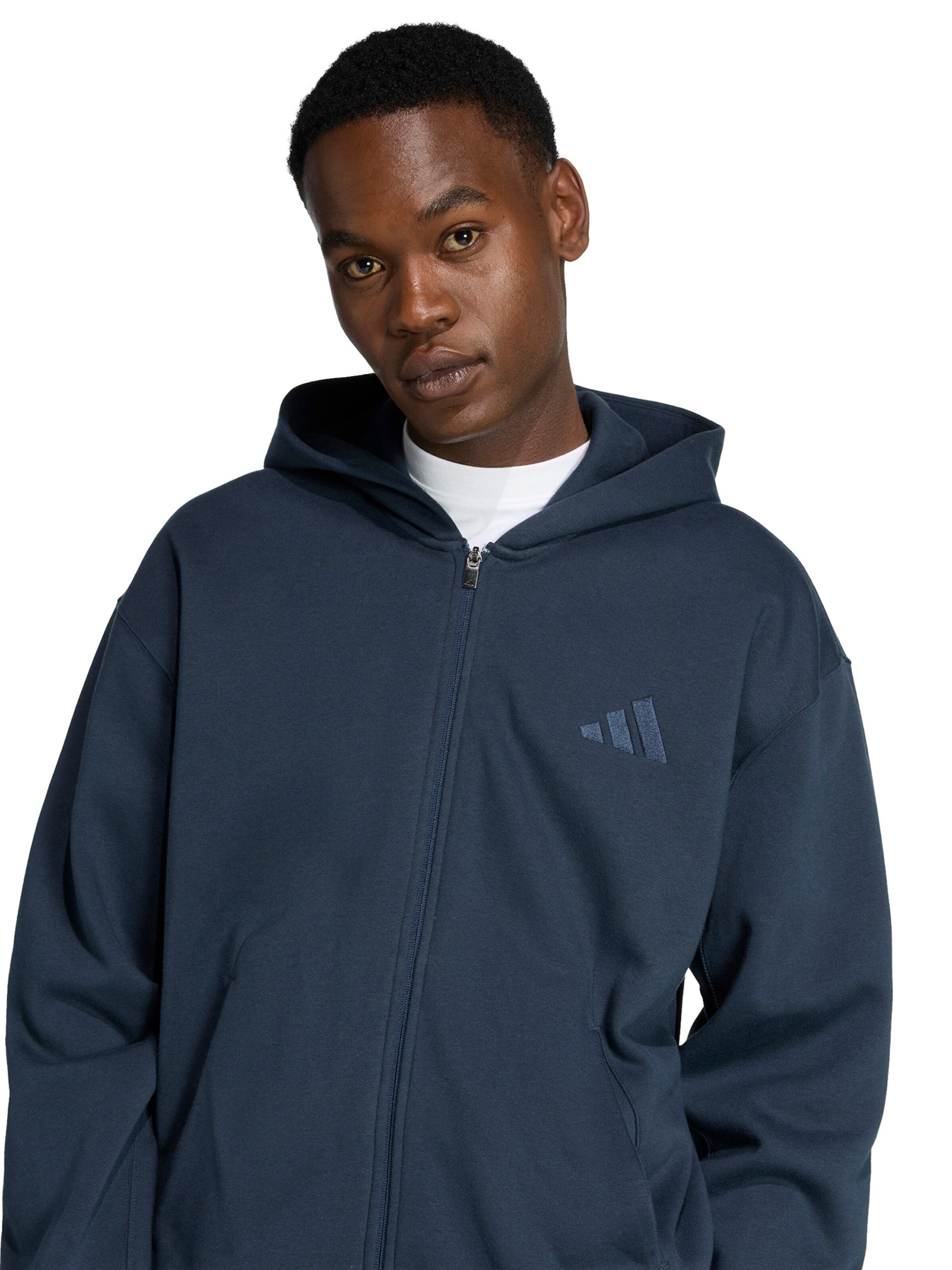 ADIDAS SPORTSWEAR - Sudadera con cremallera deportiva en azul