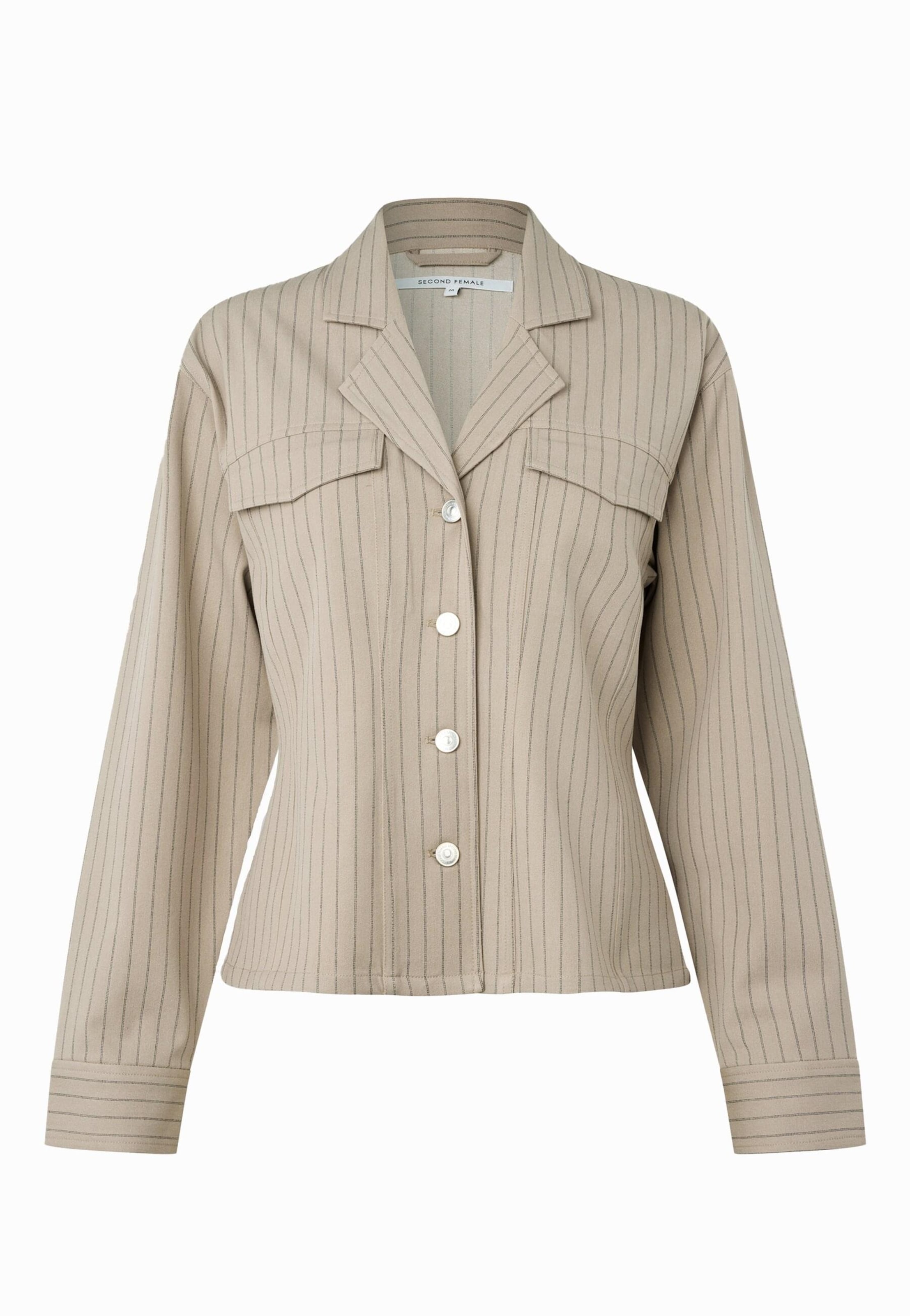 SECOND FEMALE Jacke 'Rayures' in beige / creme, Produktansicht