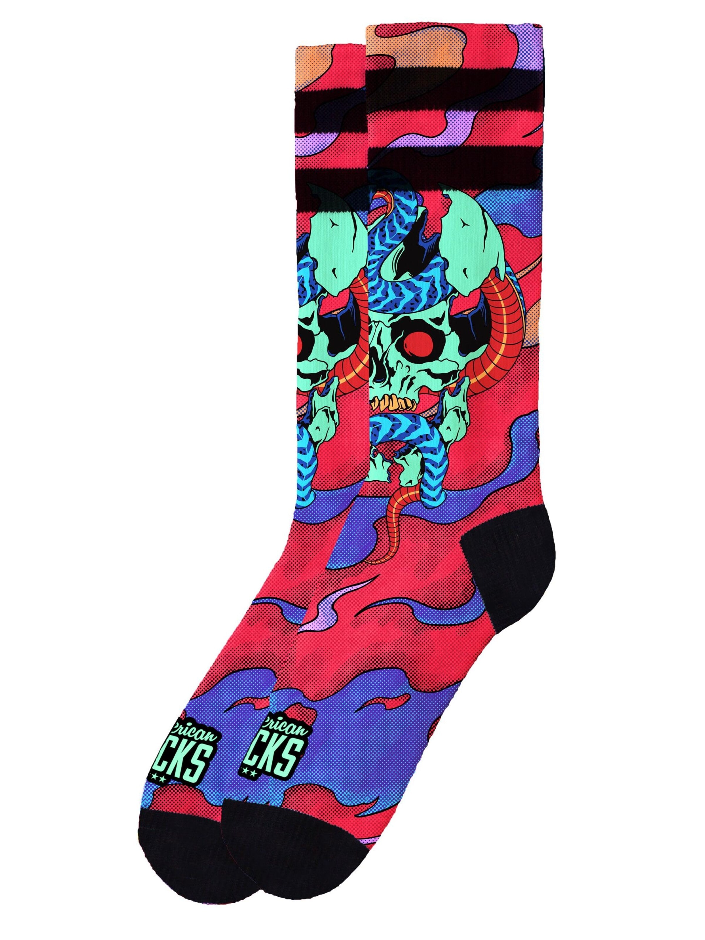 Calzino 'Dead and Alive' di American Socks in rosa: frontale