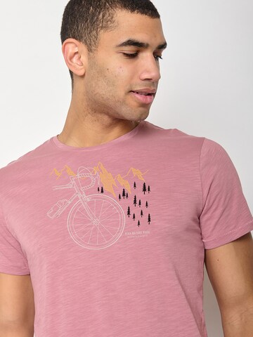 GREENBOMB Shirt 'Bike Nature Park' in Pink