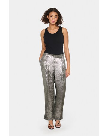 SAINT TROPEZ Wide leg Bandplooibroek 'Hami' in Zilver