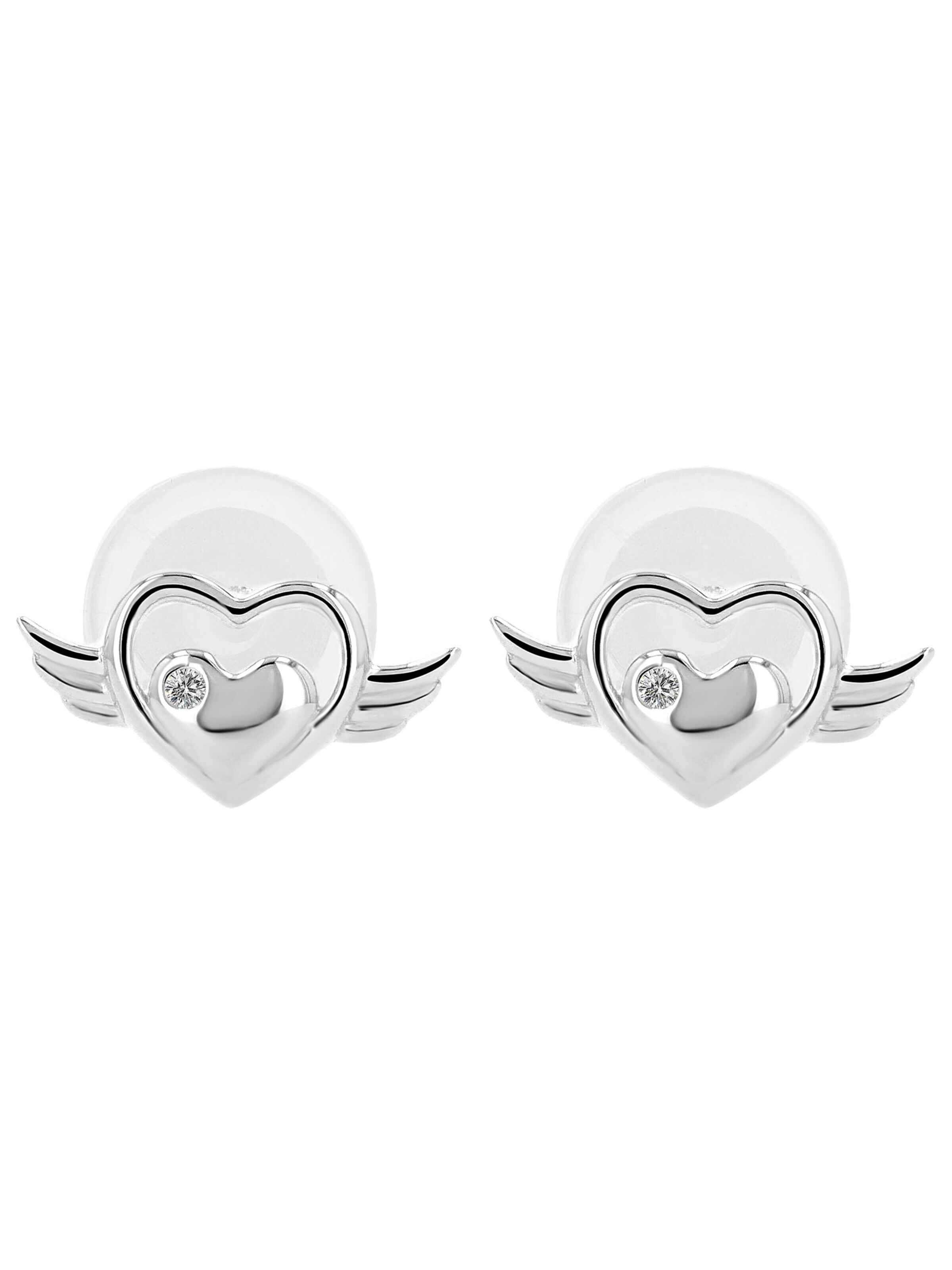 Akzent Earrings '"Yuki" aus 925 Sterlingsilber, rhodiniert, langlebig' in Silver: front
