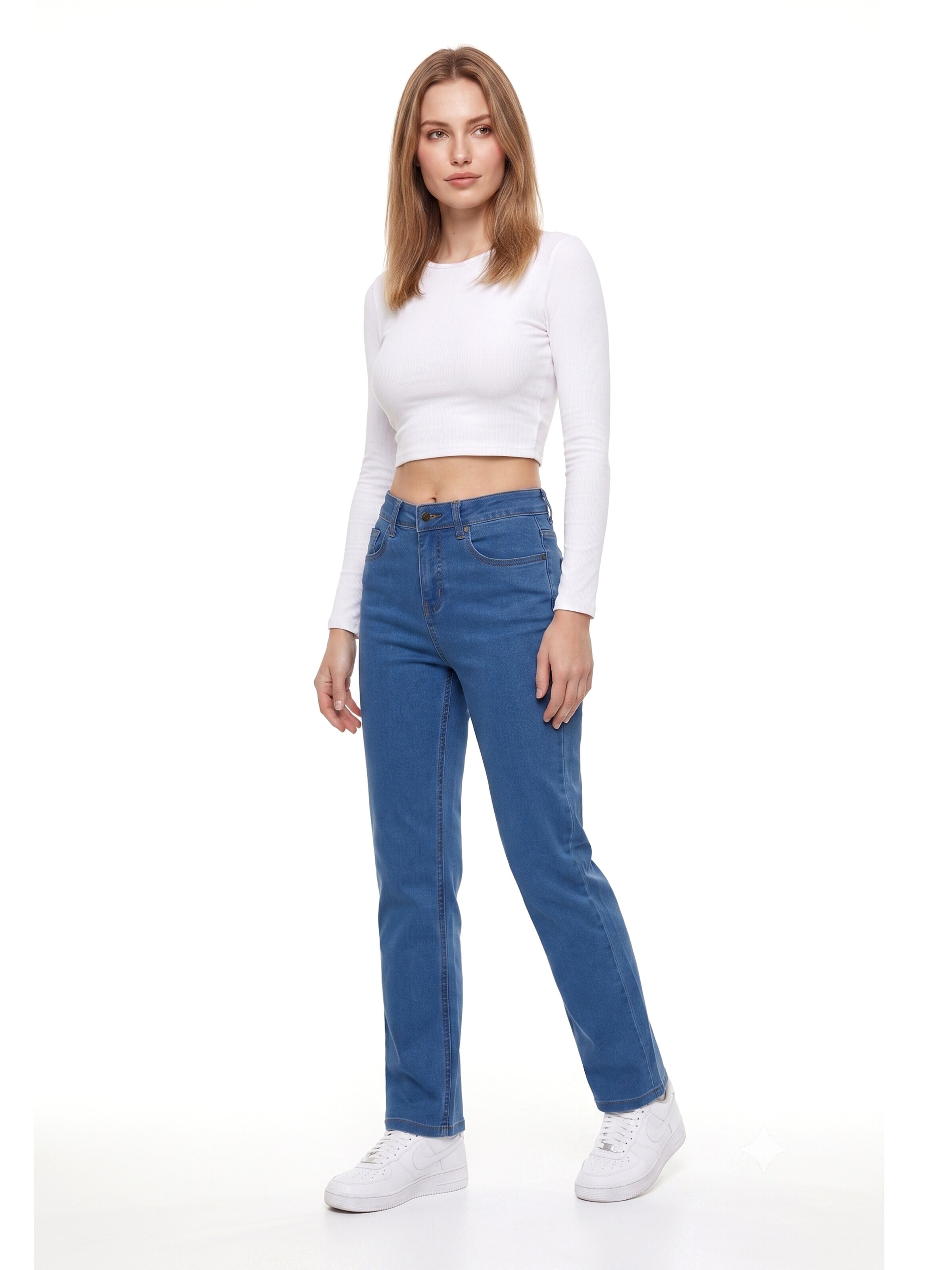 ESRA Regular Jeans 'Straight Leg Jeans aus extra weicher Baumwolle'‌‌‌‌‌‌‌‌ in Blau