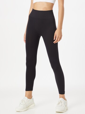 Nasty Gal Skinny Leggings in Black: front