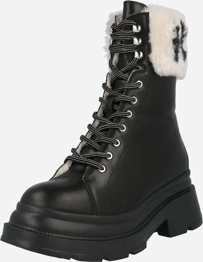 Karl Lagerfeld Lace-Up Boots 'DANTON' in Black / White, Item view